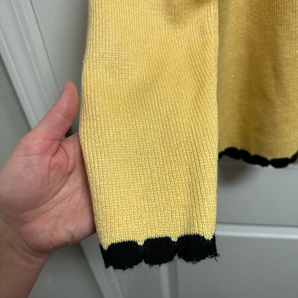 Vintage Mita Sport Yellow and Black Knit Cardigan 4 Petite - Picture 6 of 6